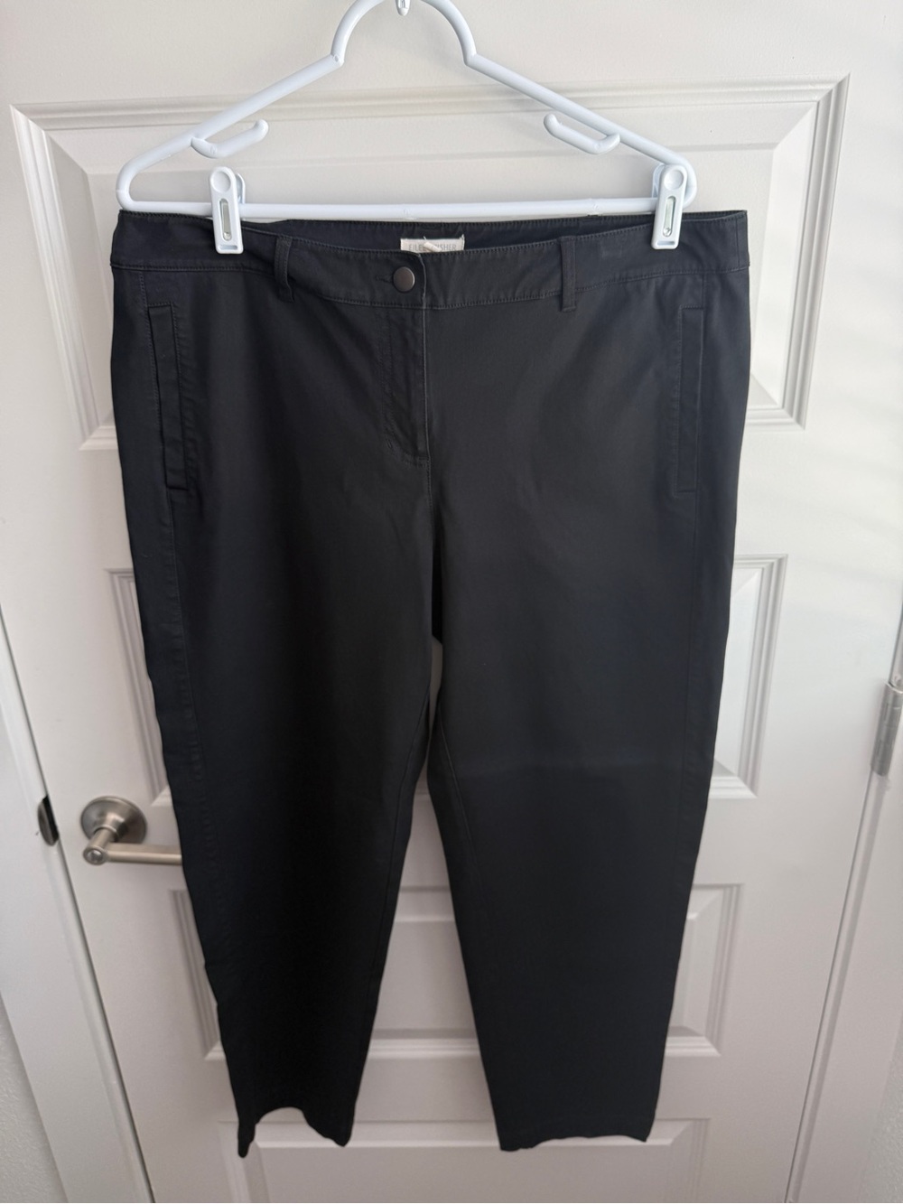 Eileen Fisher Black Organic Cotton Ankle Pants Women’s Large